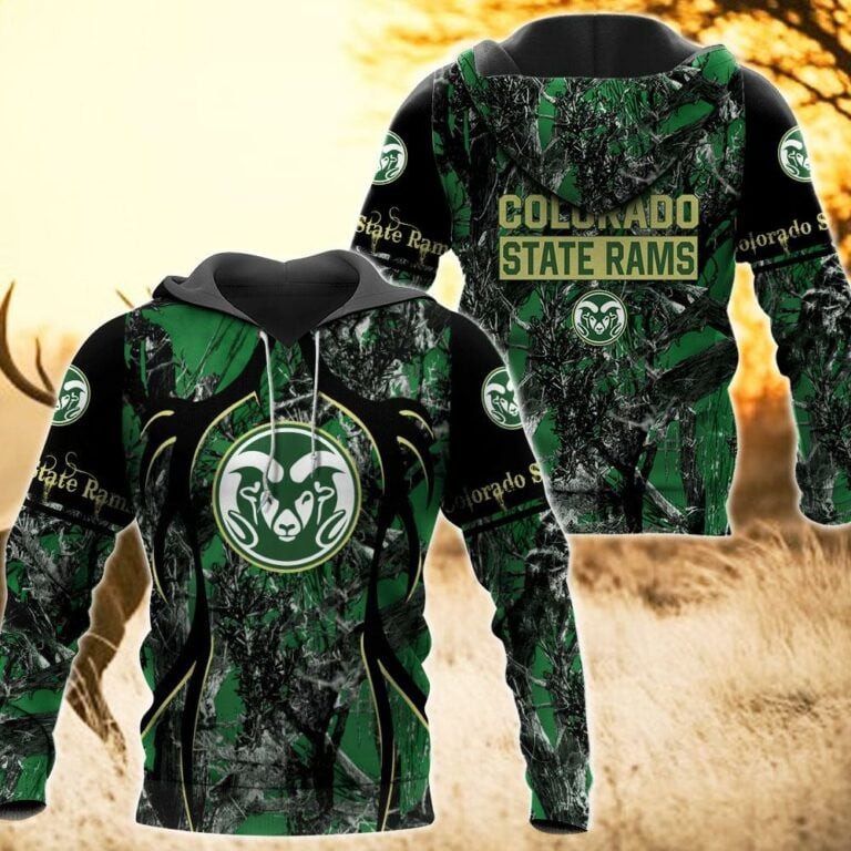 Colorado State Rams Camo Hunting 3D printed Sweatshirt, Hoodie, Zipped Hoodie Gift For Sport Music Fans