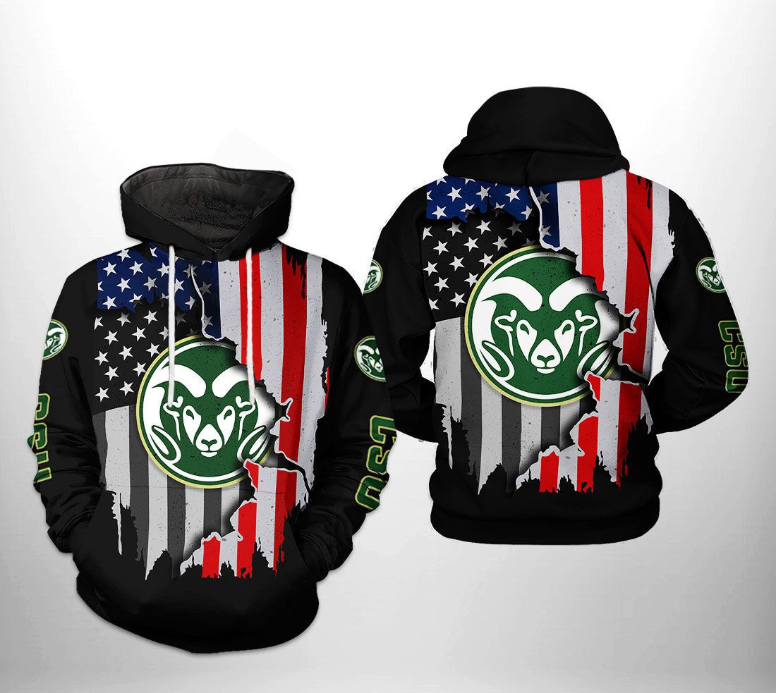 Colorado State Rams NCAA US Flag Hoodie  Zip Hoodie Version 2612