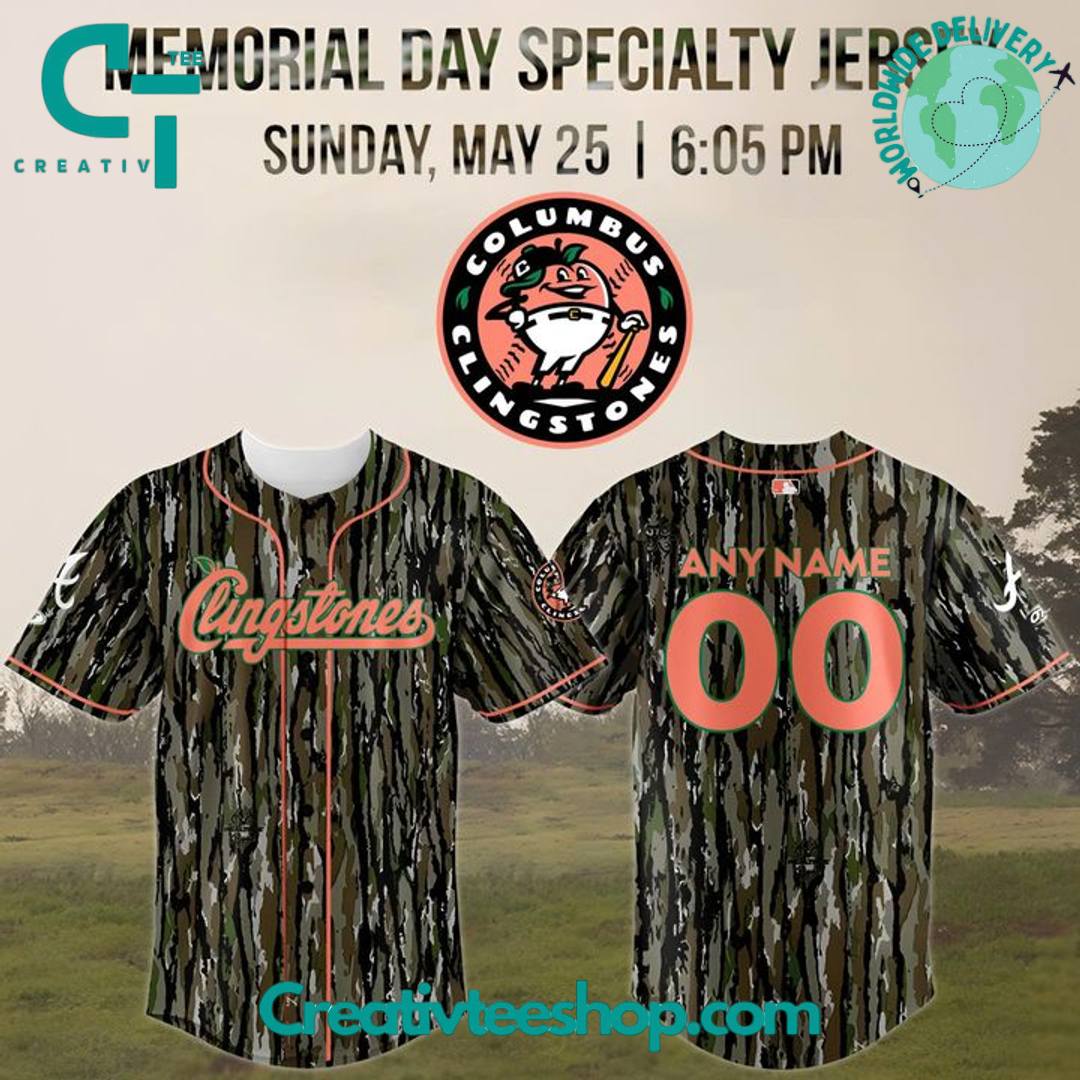 Columbus Clingstones Memorial Day Special Camo Baseball Jersey