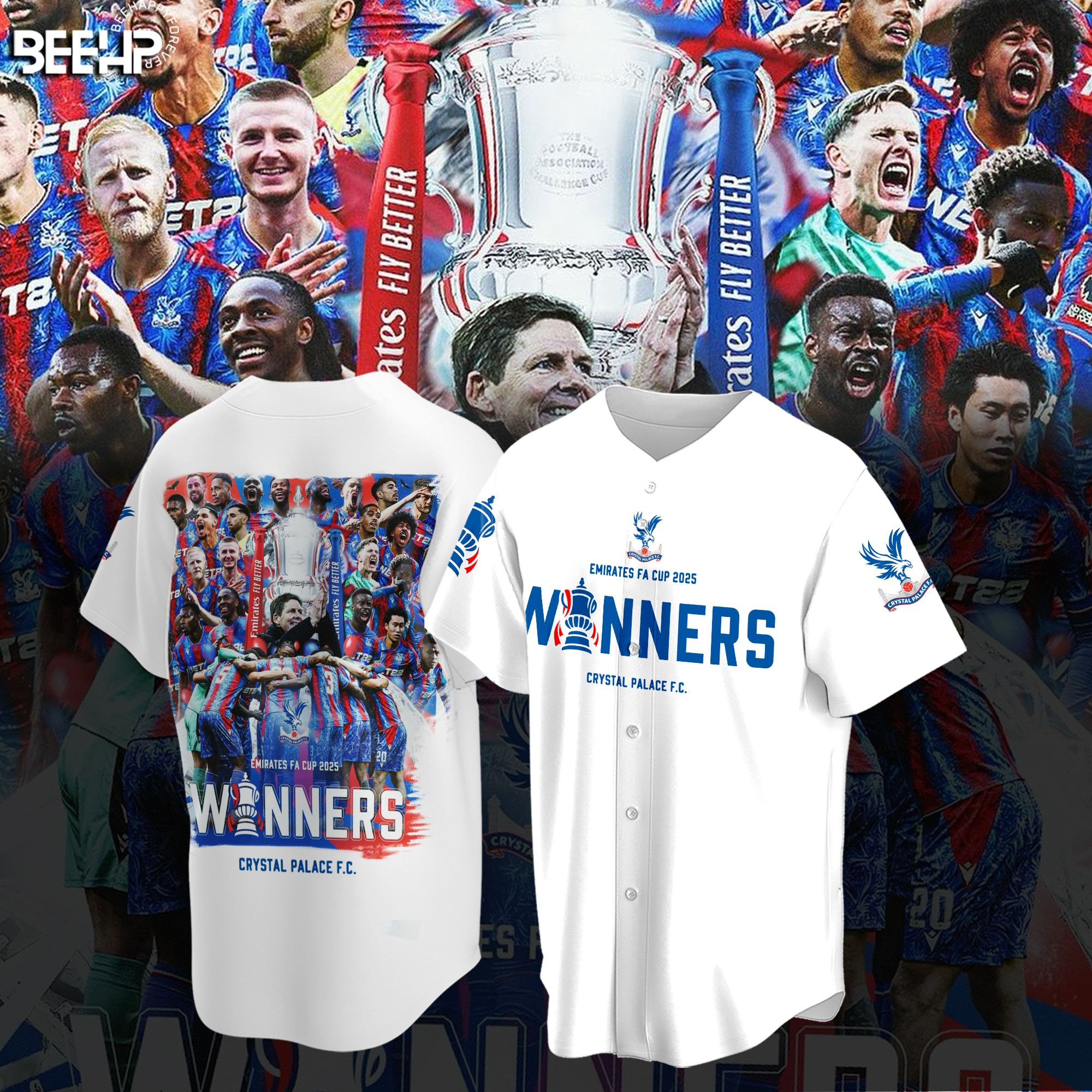 Crystal Palace FC Emirates FA Cup Champions Jersey White Best Football Gifts