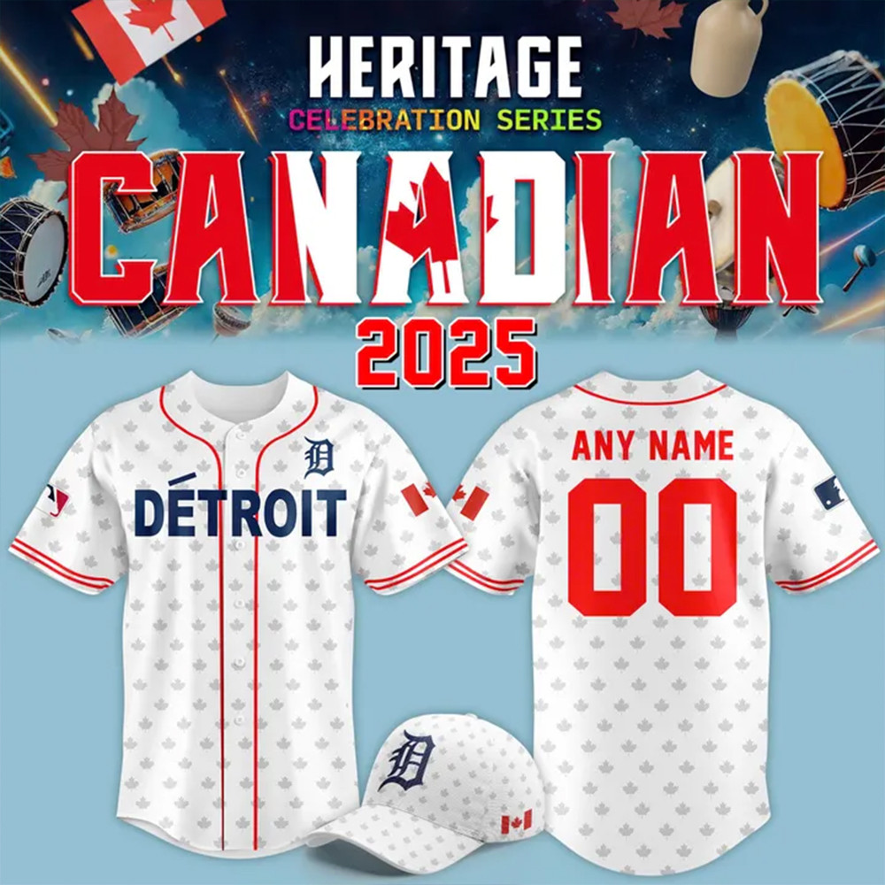 Custom 2025 Detroit Tigers Canadian Heritage Night Jersey Baseball Player Gift Ideas