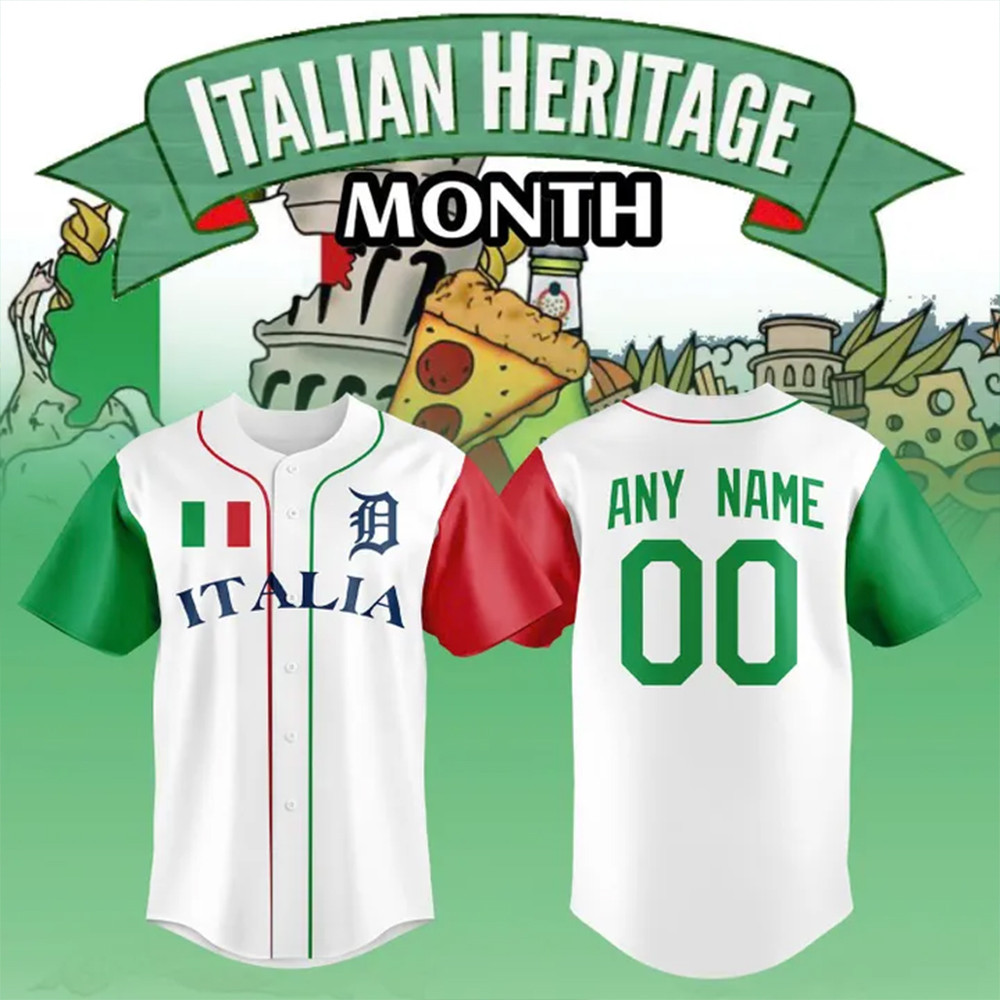 Custom 2025 Detroit Tigers Italian Heritage Night Jersey Presents For Baseball Lovers