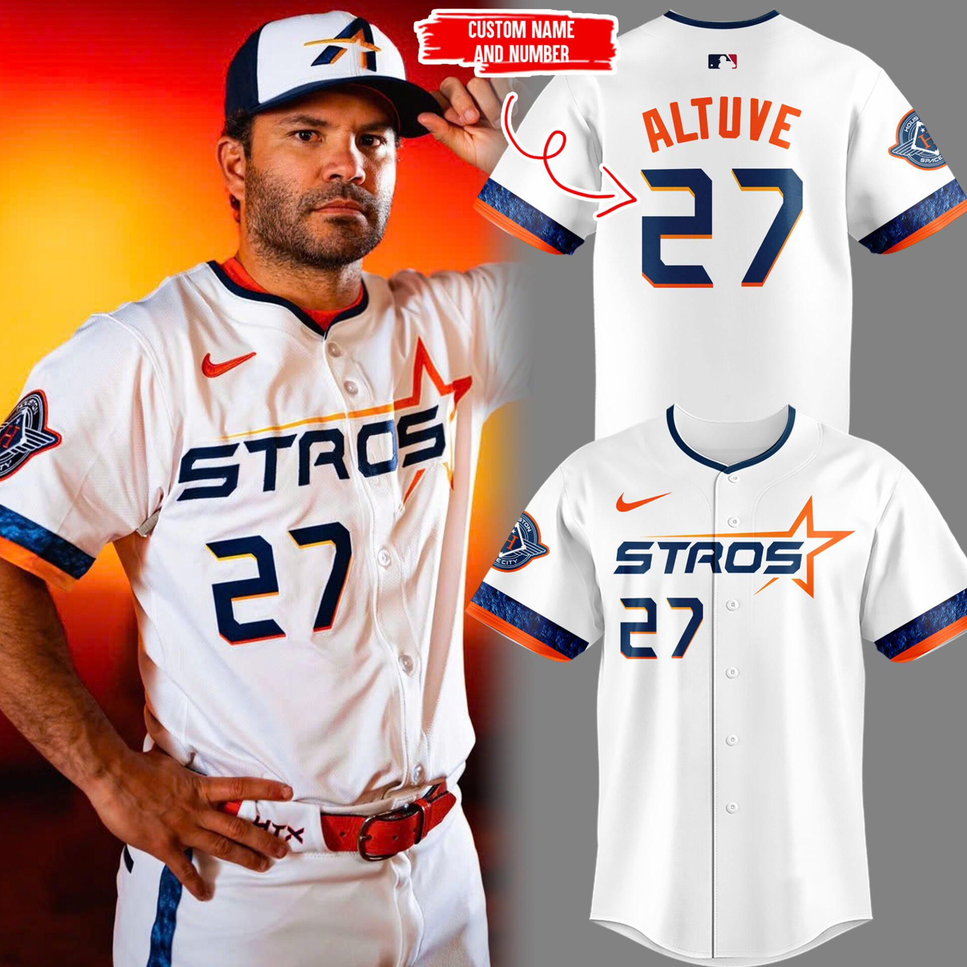 Custom Altuve 27 Houston Astros New City Connect Jersey 2025 MLB Astros Fan Merch