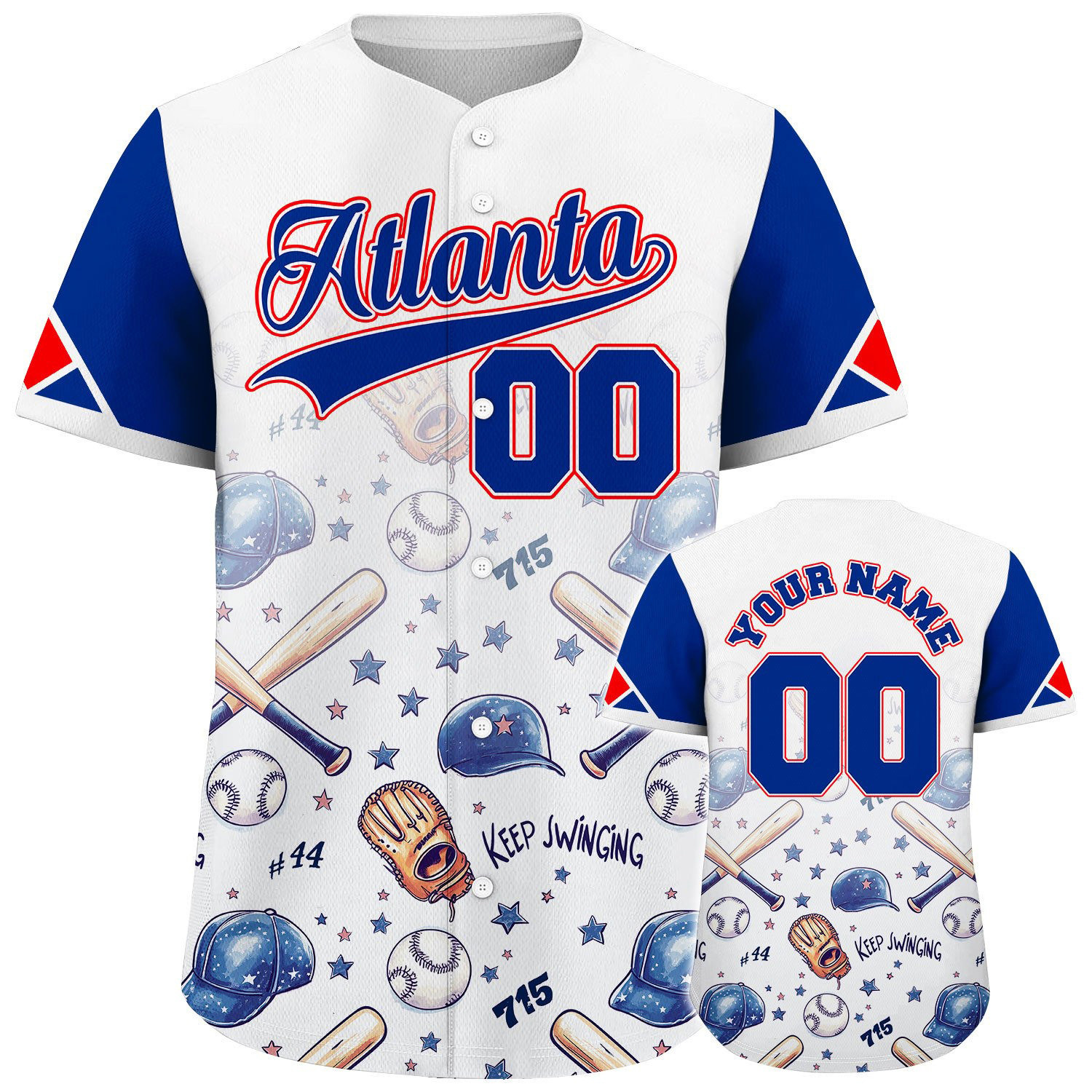 Custom Atalanta Baseball Funny Pattern Baseball Jerseys Gifts For Him