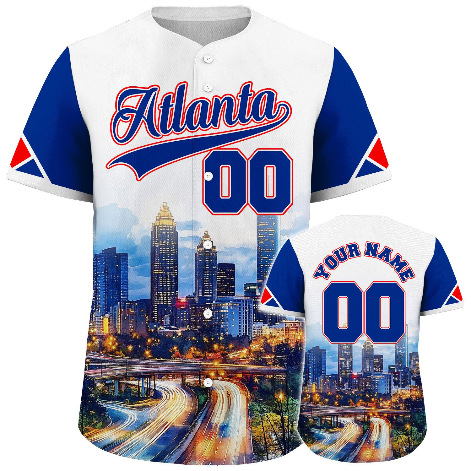 Custom Atlanta Midtown City Sunset Baseball Jerseys Cool Baseball Gifts
