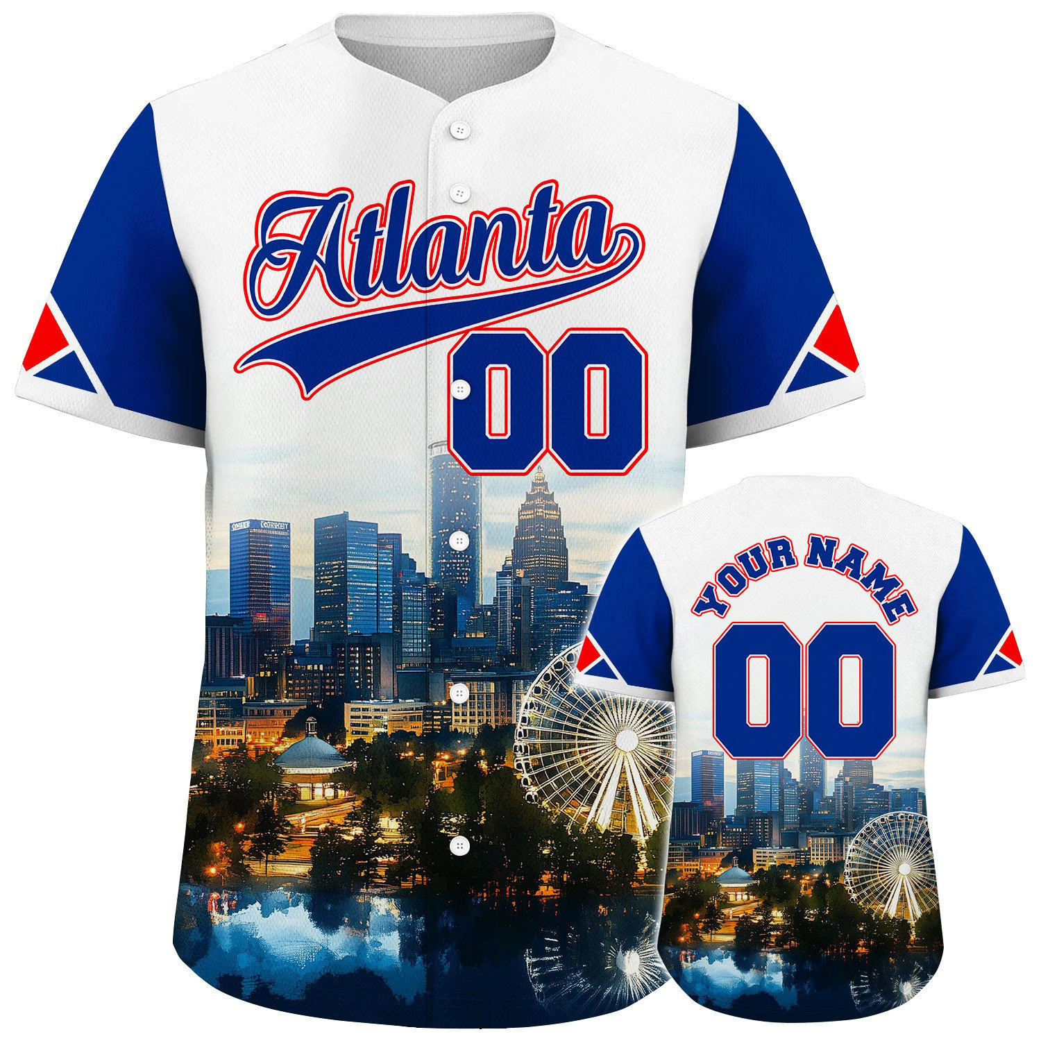 Custom Atlanta SkyView Atlanta Sunset Baseball Jerseys Best Gifts For Baseball Lovers