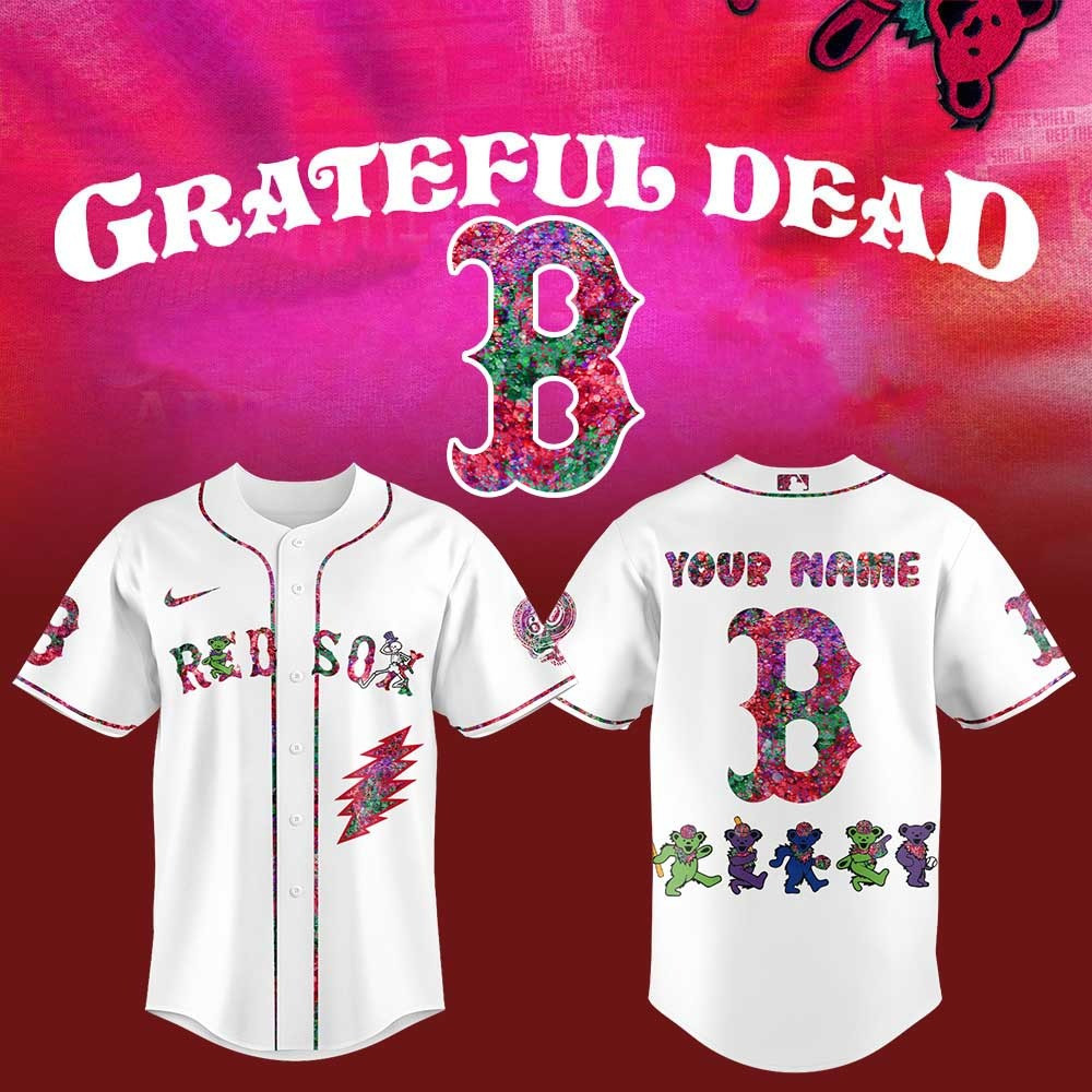 Custom Boston Red Sox Grateful Dead Night Jersey Cool Baseball Gifts