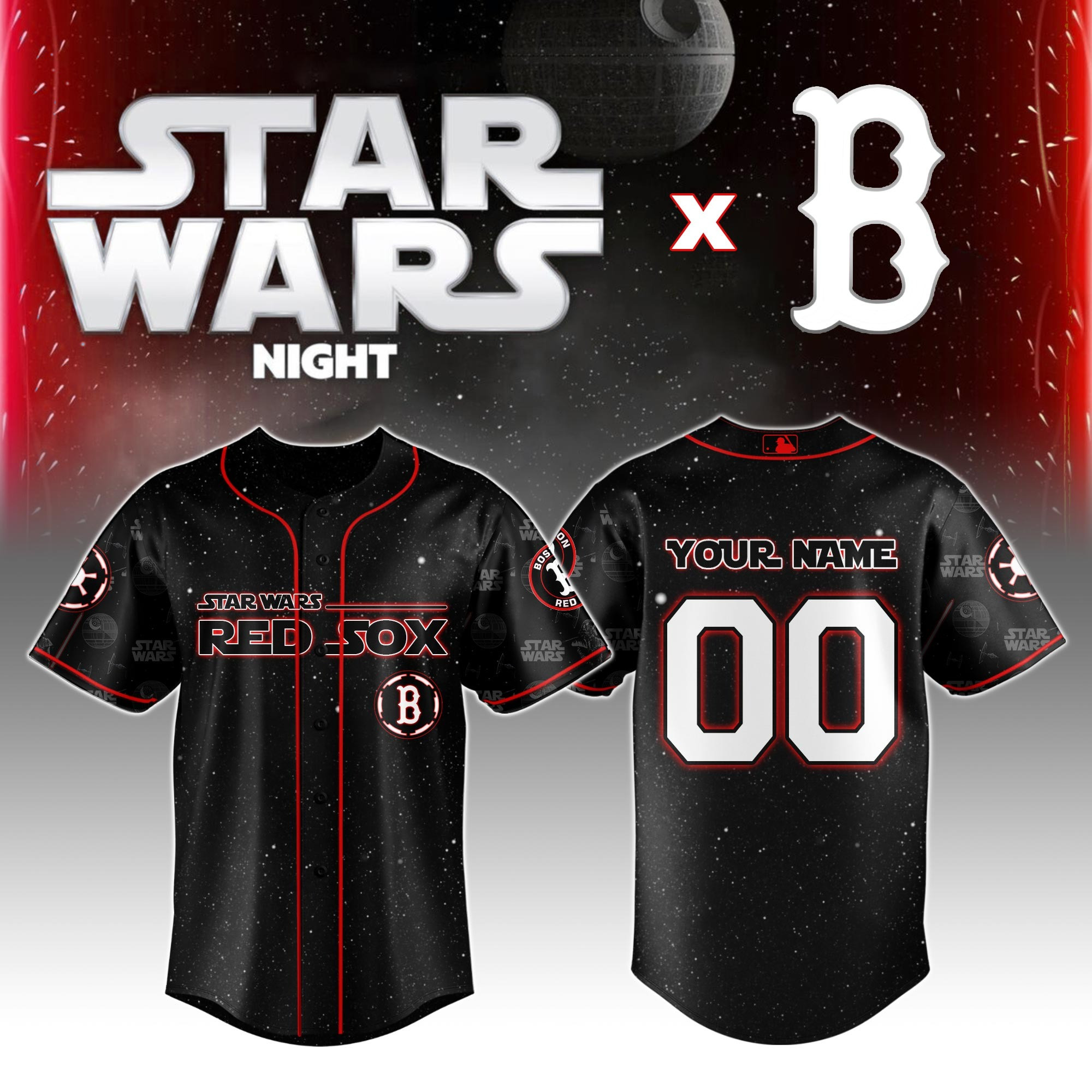 Custom Boston Red Sox MLB x Star Wars Night Special Edition Jersey Best Gifts For Baseball Fans