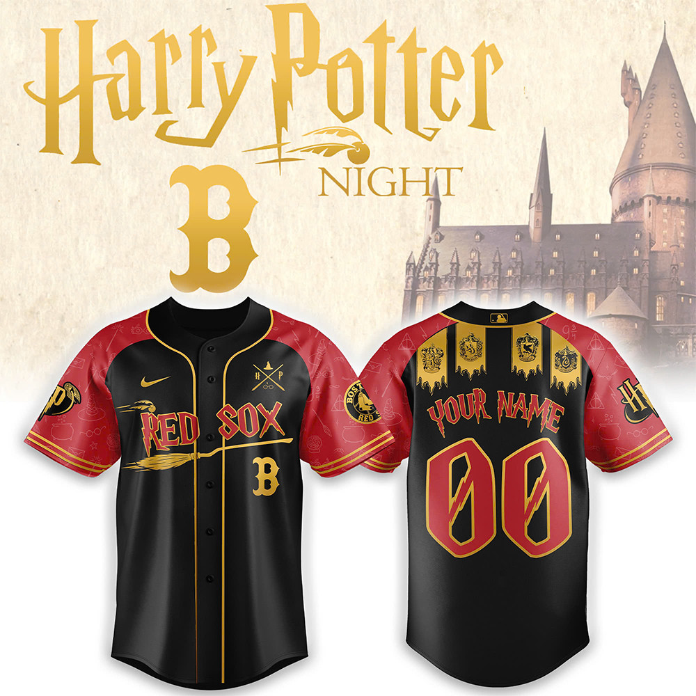 Custom Boston Red Sox x Harry Potter Night Heritage Jersey Best Gifts For Baseball Fans