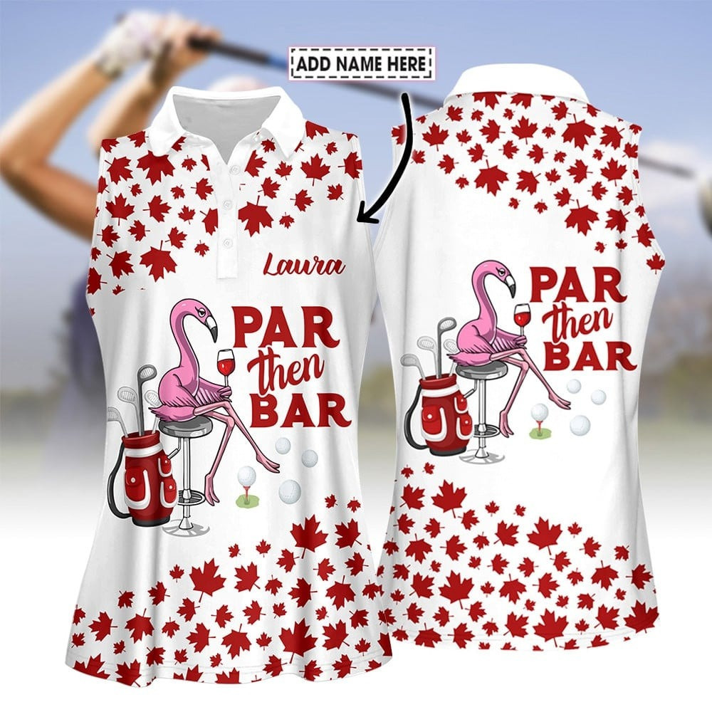 Custom Canada Flamingo Par Then Bar Women Polo Shirt LVH220101 Golf Gifts For Men