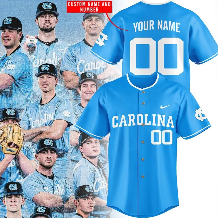 Custom Carolina Tar Heels Baseball Jersey 2025 Merch Apparel Gifts For Baseball Fans