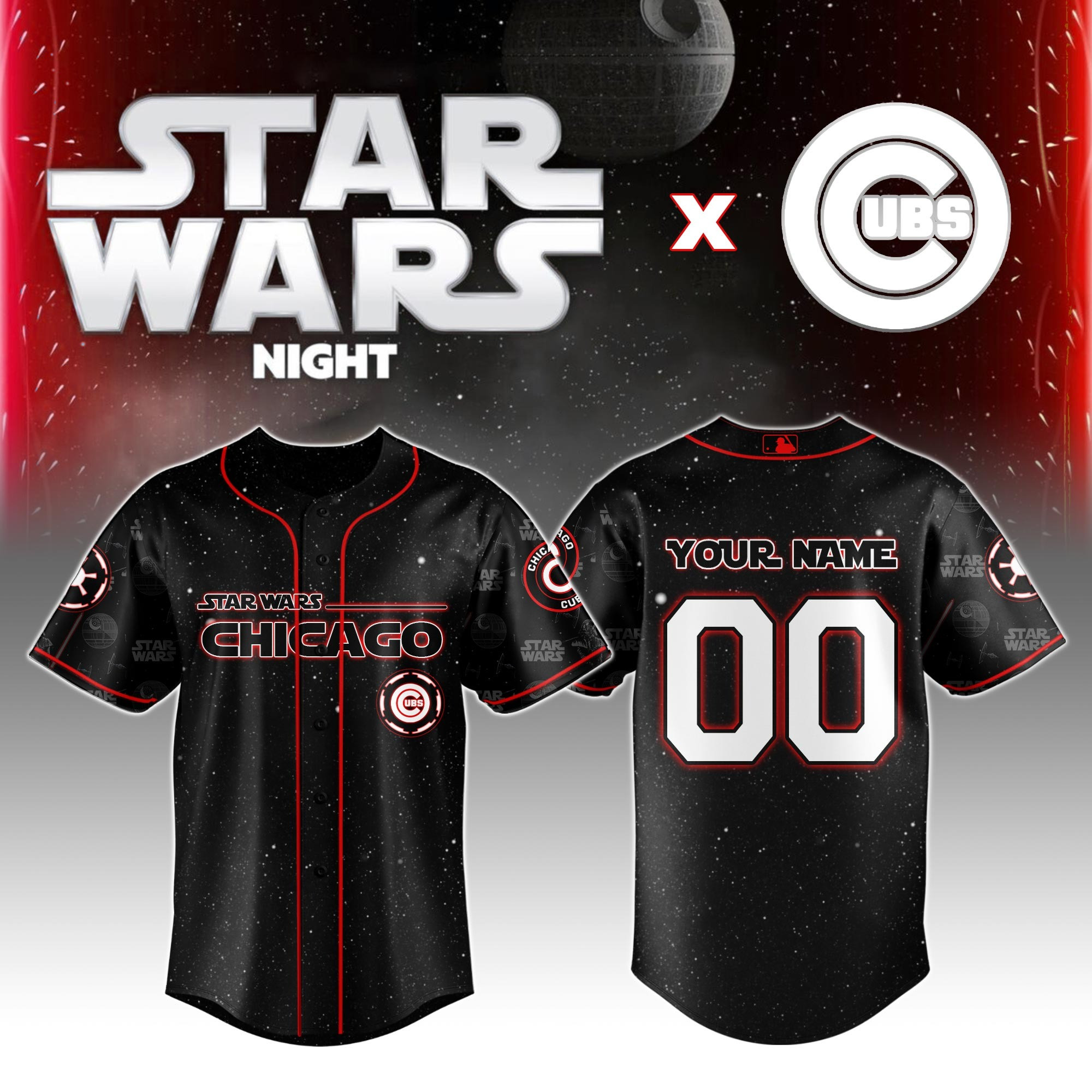 Custom Chicago Cubs MLB x Star Wars Night Special Edition Jersey Unique Gifts For Baseball Fans