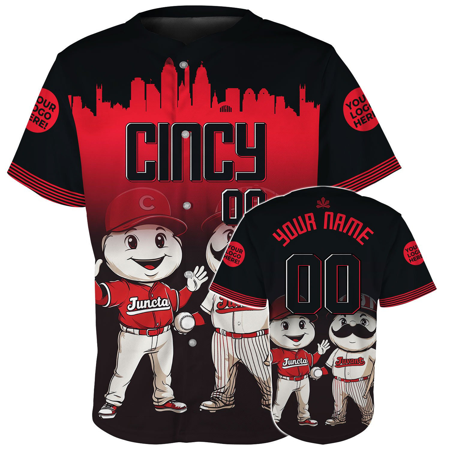 Custom Cincinnati Baseball Mascot Players Baseball Jerseys Boyfriend Gifts