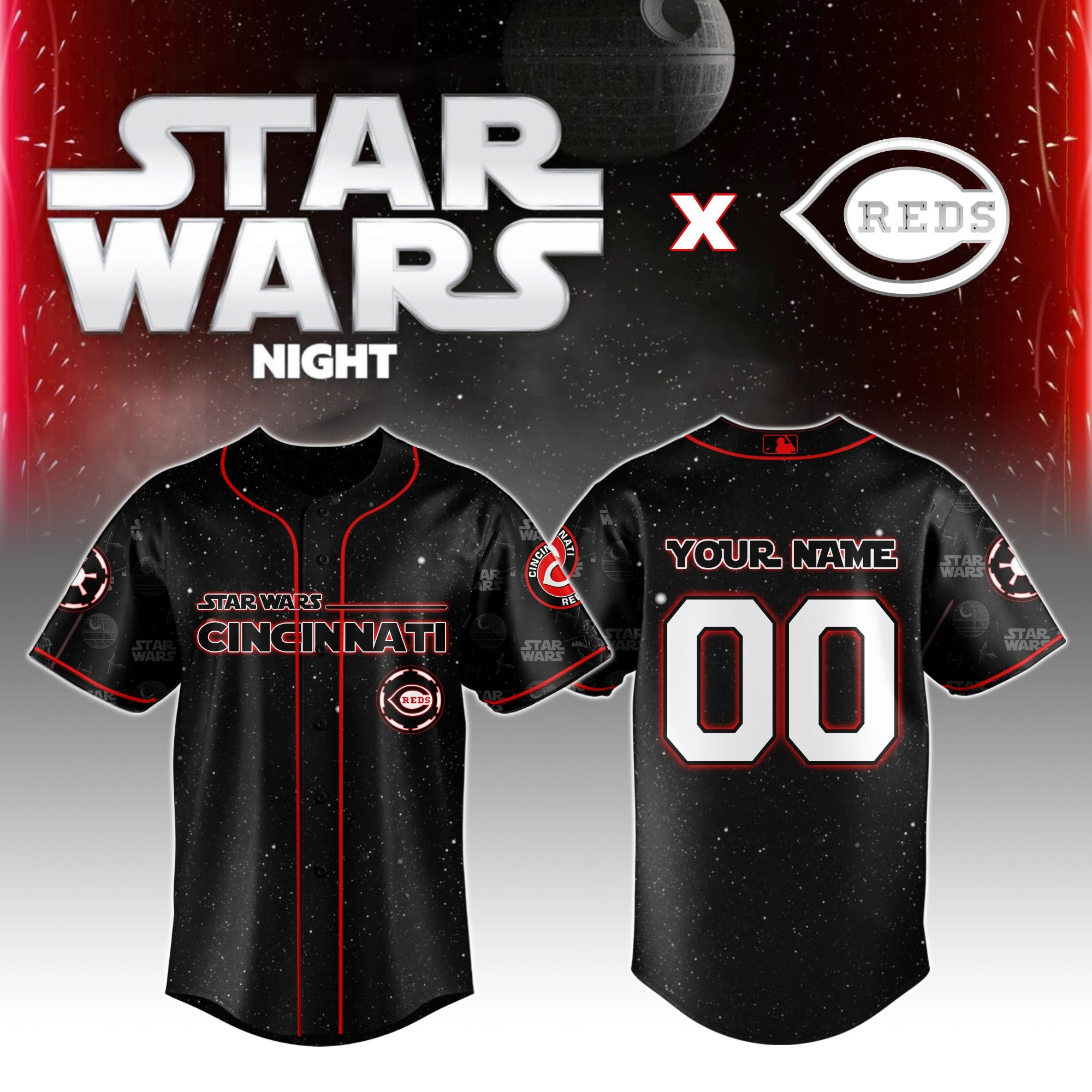 Custom Cincinnati Reds MLB x Star Wars Night Jersey Best Gifts For Baseball Fans