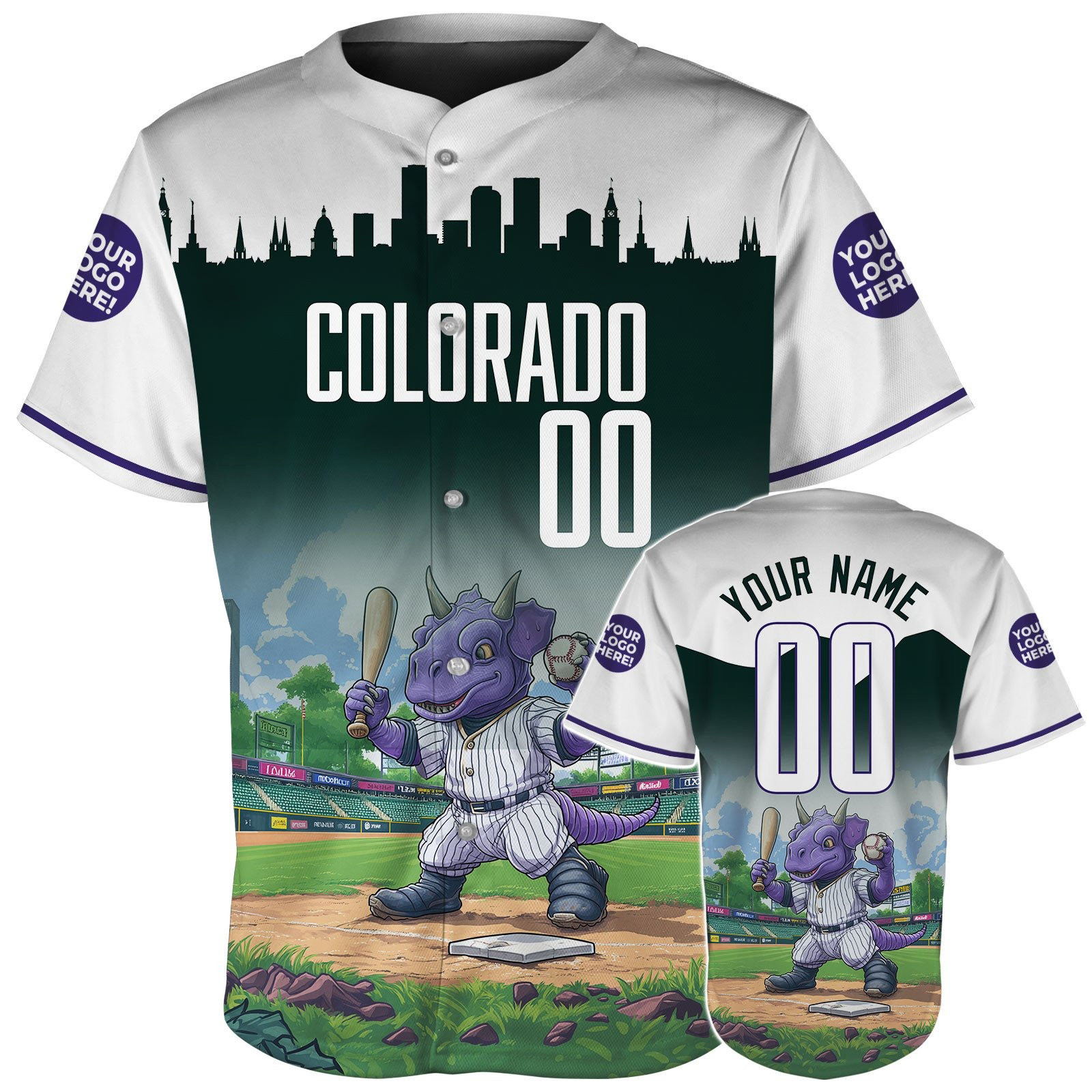 Custom Colorado Cartoon Mascot Player Baseball Jerseys Cool Baseball Gifts