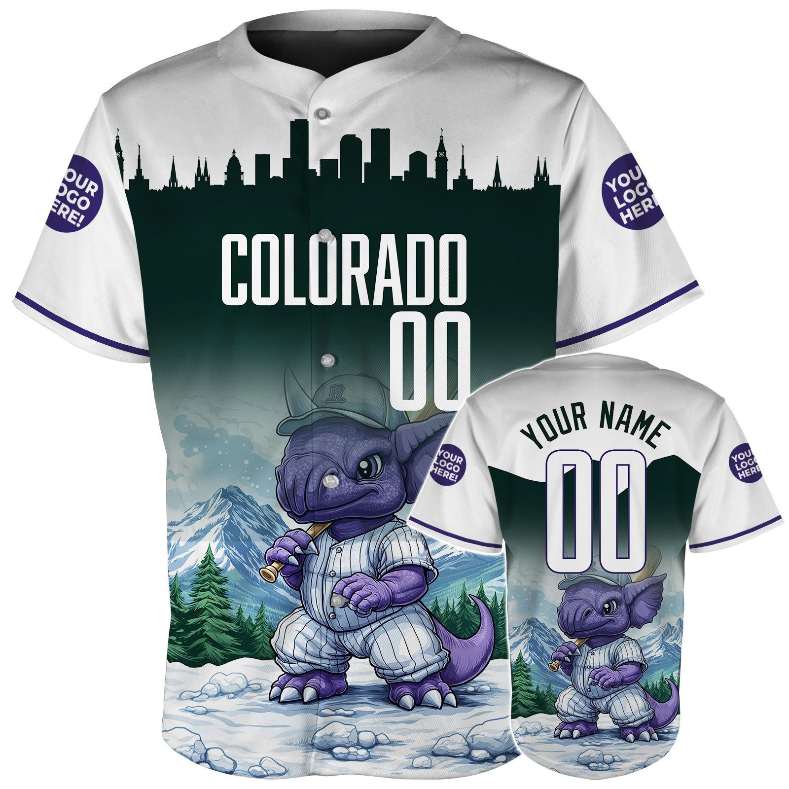 Custom Colorado Cartoon Mascot Player Baseball Jerseys Gifts For Baseball Lovers