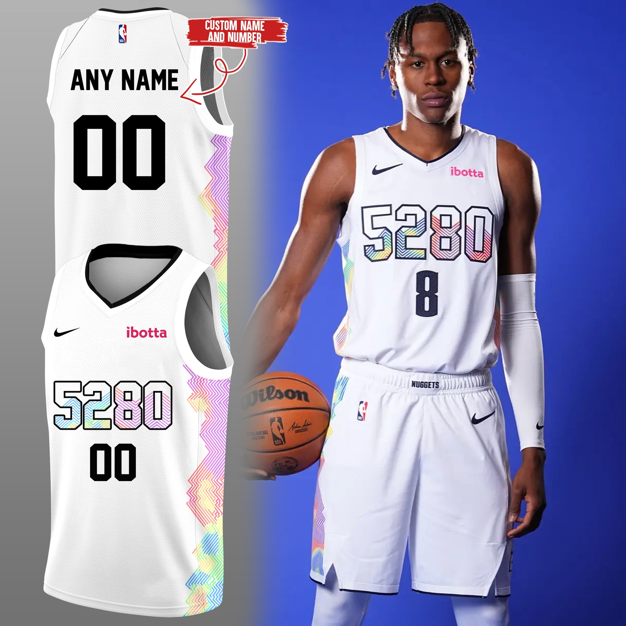 Custom Denver Nuggets Jersey 5290 NBA Player Swingman Jersey Denver Nuggets Merch Fan Gifts
