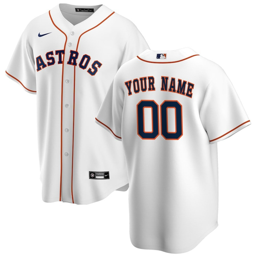 Custom Houston Astros Jersey MLB  White Home  Astros Fan Gifts For Men