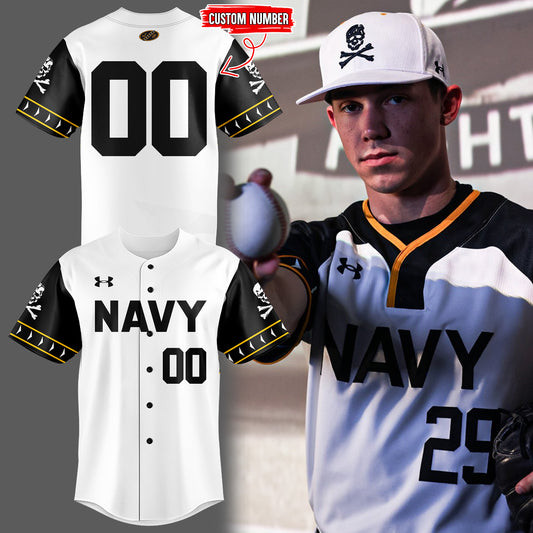 Custom Jolly Rogers Navy Midshipmen Baseball Jersey Unique Gifts For Football Lovers