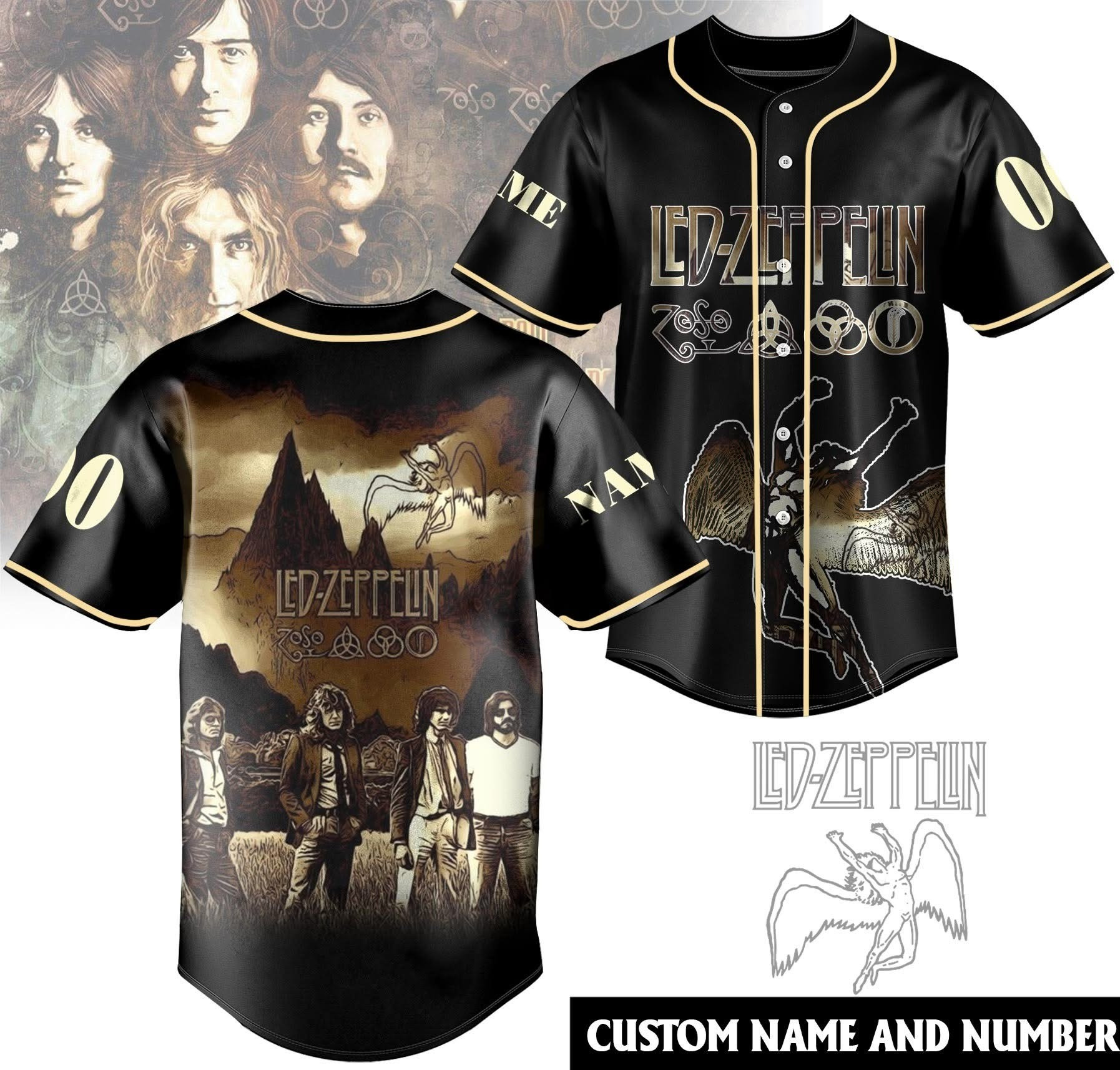 Custom Led Zeppelin Merch Jersey Best Gifts For Led Zeppelin Lovers Fans For Him