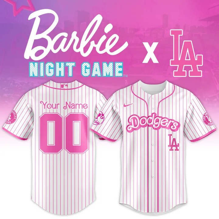Custom Los Angeles Dodgers Barbie Night Game Jersey MLB 2025 Baseball Fan Gifts