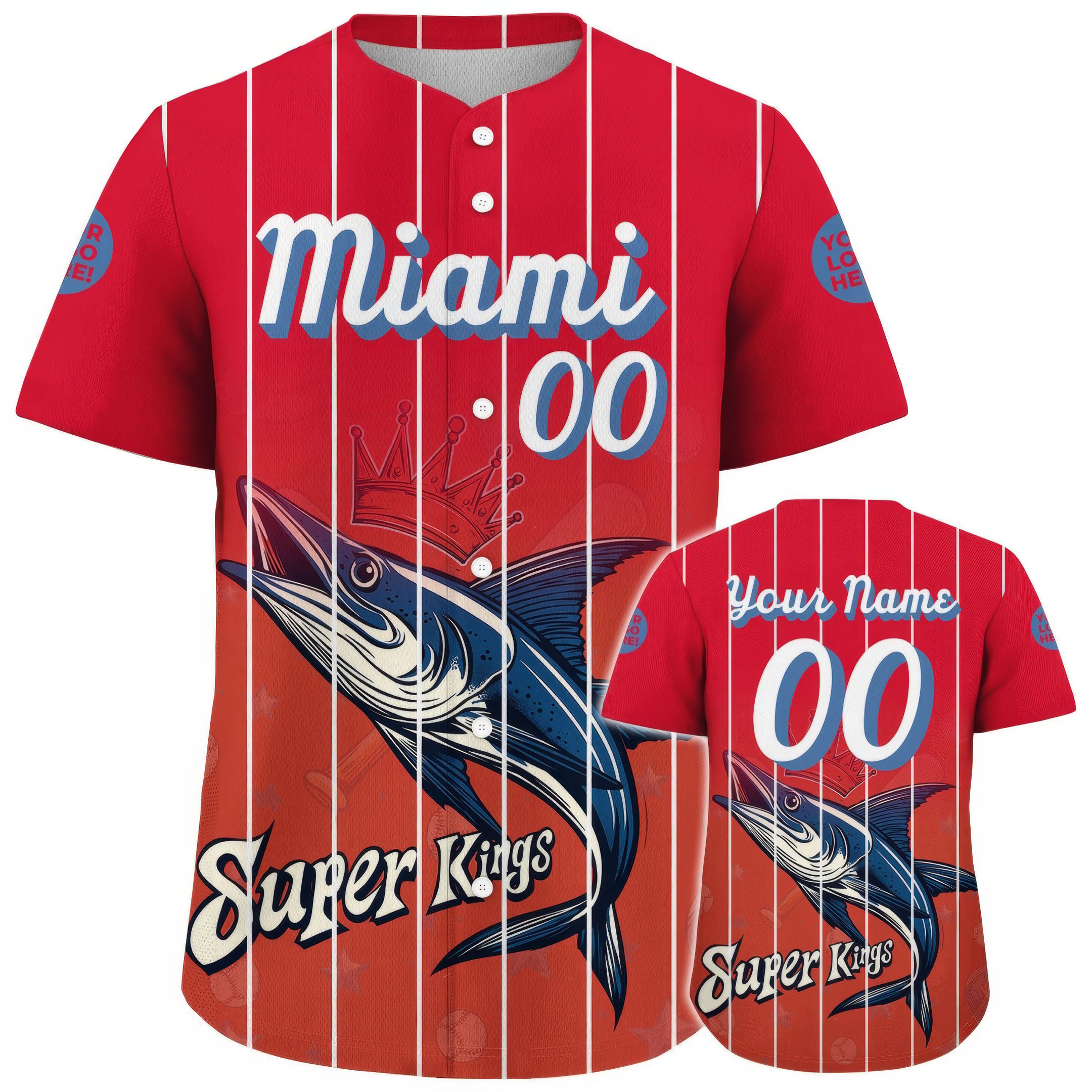 Custom Miami Super Kings Marlin Baseball Jersey Gift For Husband