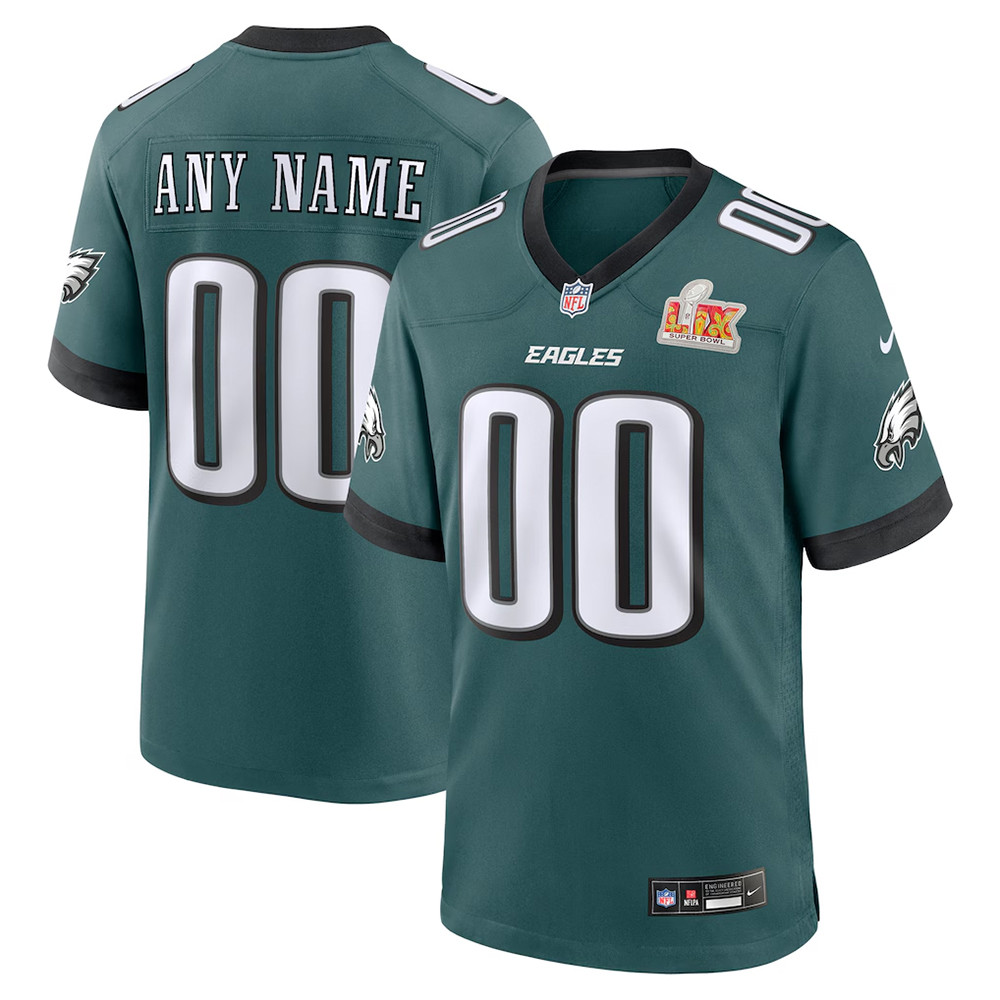 Custom Midnight Green Philadelphia Eagles Super Bowl LIX Jersey Men's Gifts 