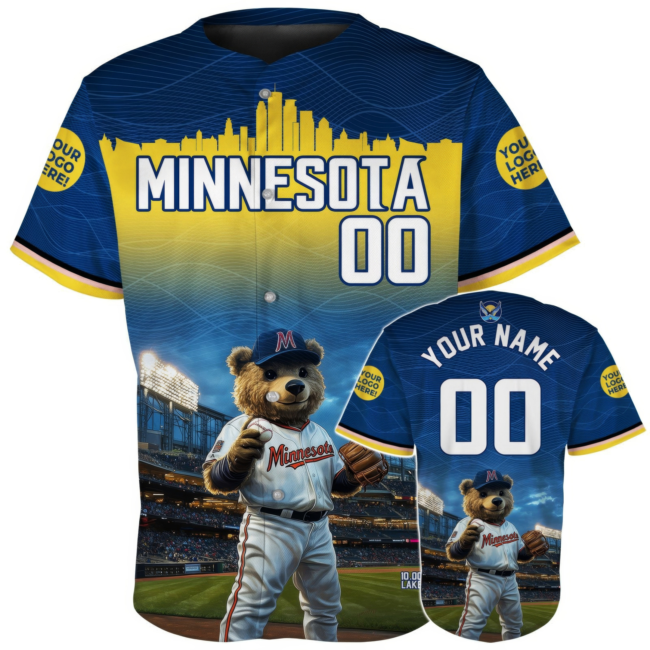 Custom Minnesota Mascot Player Baseball Jersey Best Gifts For Baseball Lovers