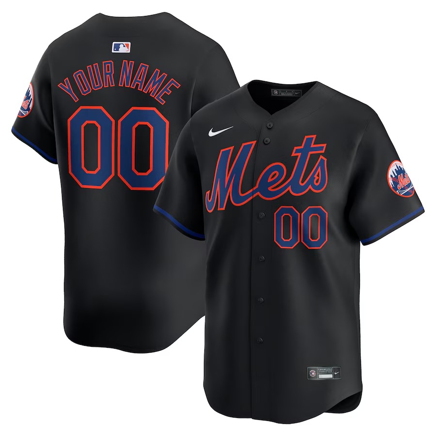 Custom New York Mets Black Alternate Jersey Baseball Fatherâ€™s Day Gifts