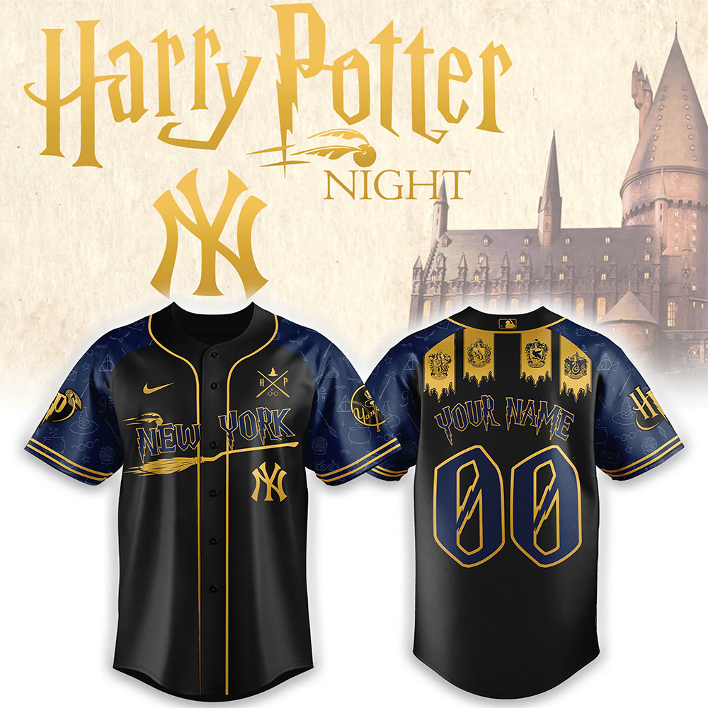 Custom New York Yankees x Harry Potter Night Heritage Jersey Baseball Team Gift Ideas