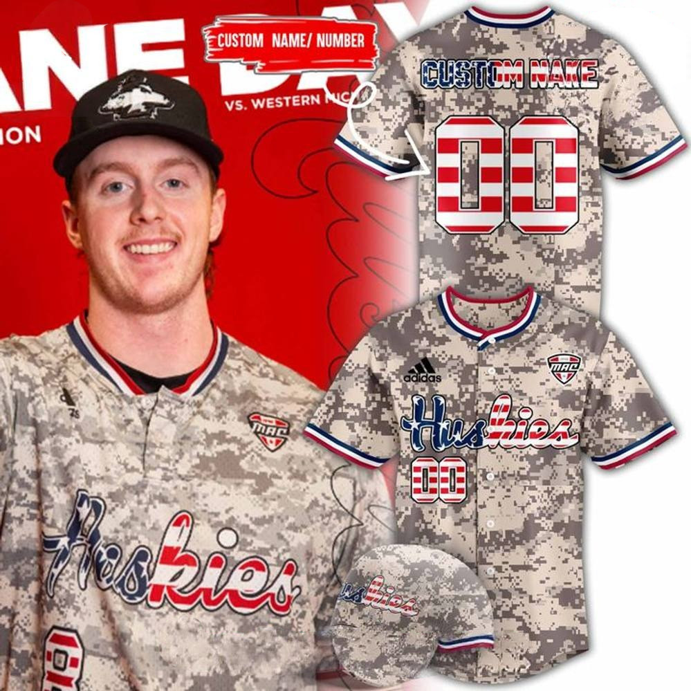 Custom Northern Illinois Huskies Special Camo Baseball Jersey Best Gifts For Baseball Fans