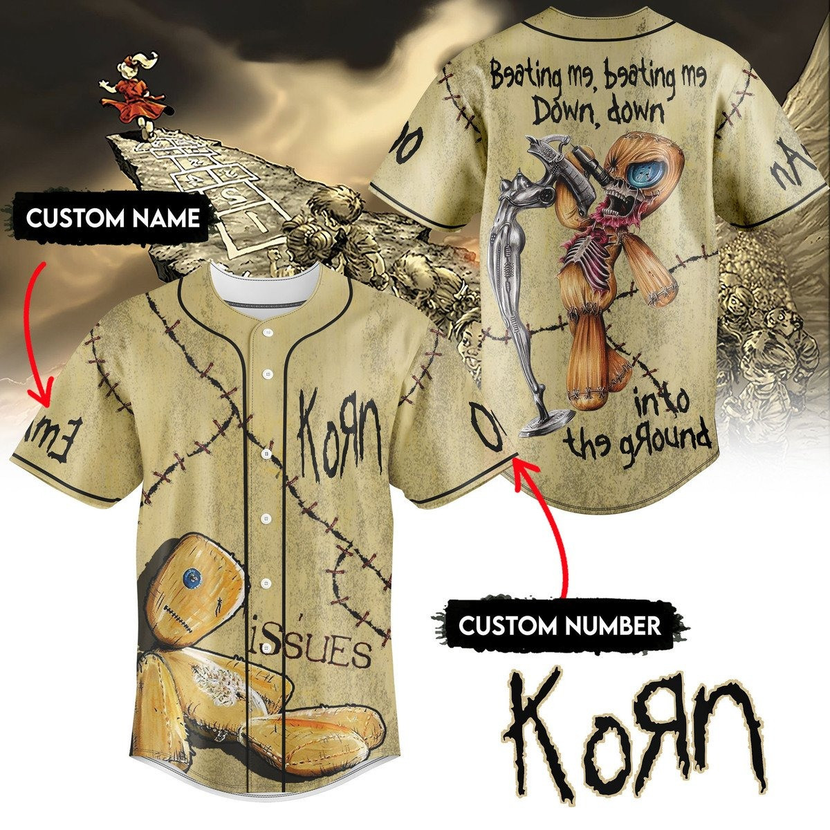 Custom Number Korn Band Issues Jersey Shirt Present Gift For Dad