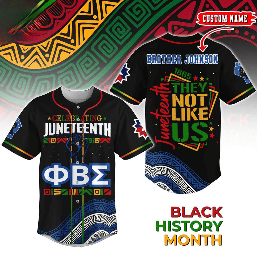 Custom Phi Beta Sigma x Juneteenth  Edition Baseball Jersey Gifts For Father