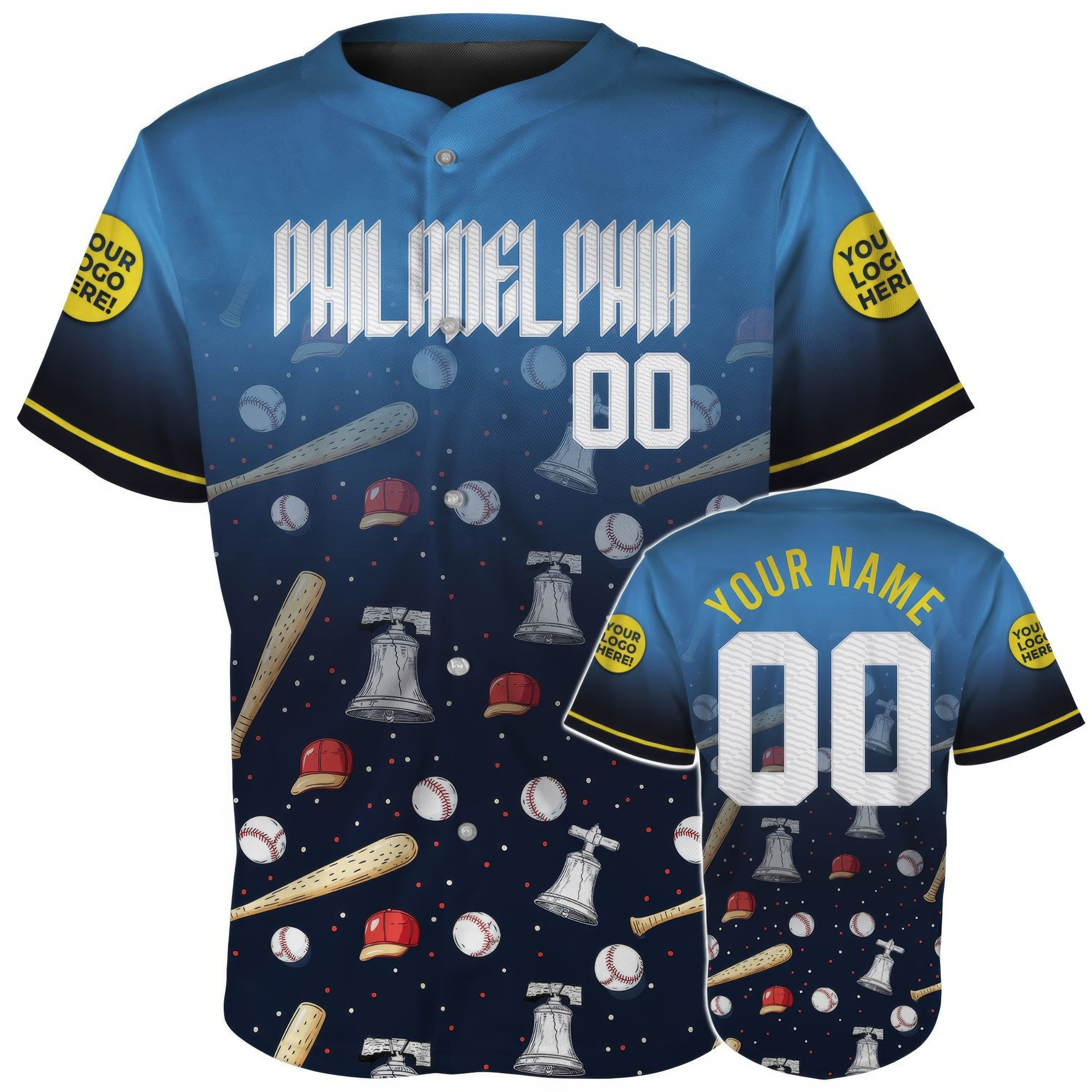 Custom Philadelphia Baseball Funny Pattern Baseball Jersey Gift For Husband