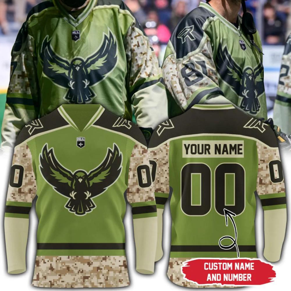 Custom Rochester Knighthawks Military Appreciation Hockey Jersey Husband Gifts