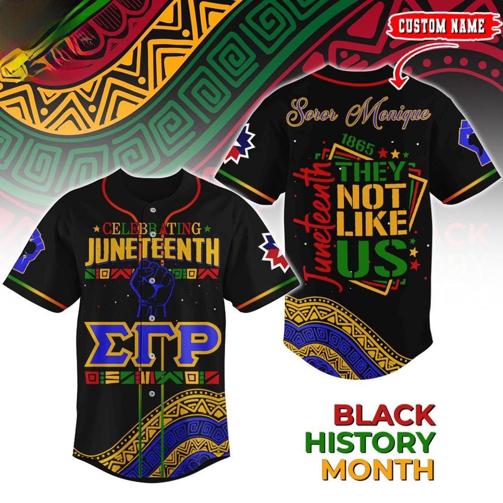 Custom Sigma Gamma Rho x Juneteenth  Edition Baseball Jersey Gifts For Dudes