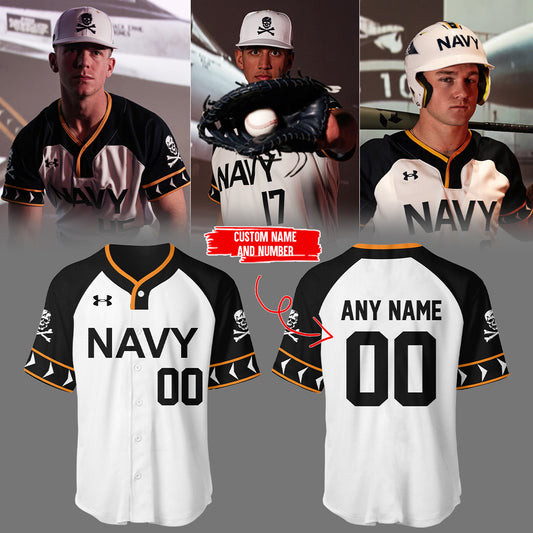 Custom Special 2025 Jolly Rogers Navy Midshipmen Baseball Jersey Gifts For Dad