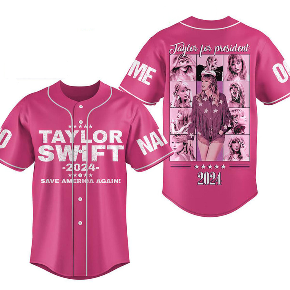 Custom Taylor Swift 2024 Save America Again Baseball Jersey Taylor Swift For President Jersey