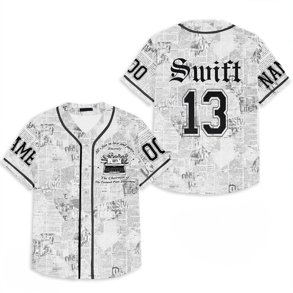 Custom Taylor Swift The Chairman Of The Tortured Poets Department Baseball Jersey TTPD Merch