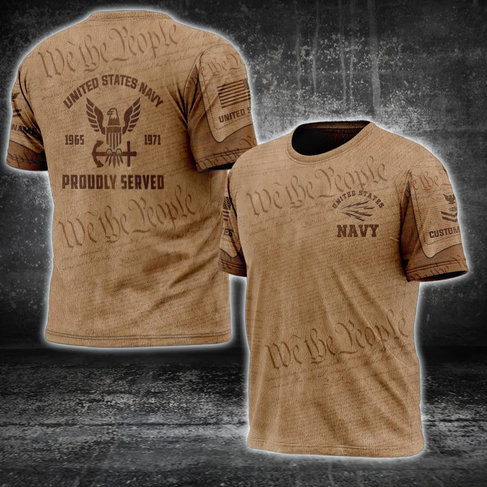 Custom US Navy Rating Shirt Proudly Served US Navy T-Shirts USN Patriotic Clothing
