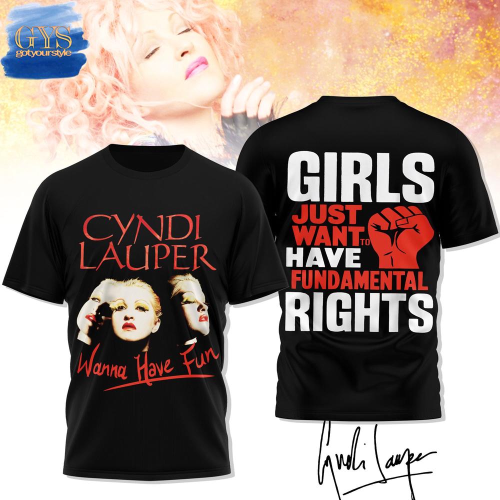 Cyndi Lauper Girls Just Want To Have Fun T-Shirt Premium Merchandises