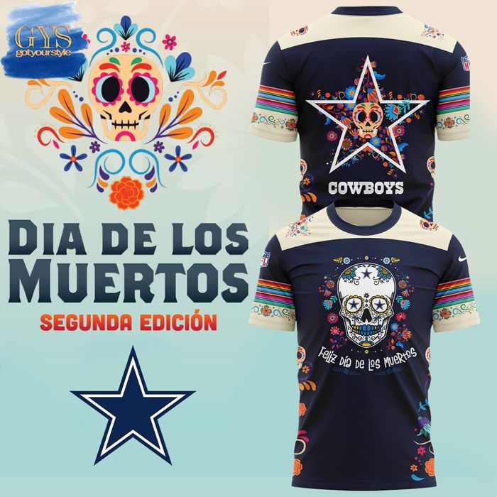 Dallas Cowboys 2024 NFL Dia De Los Muertos Premium Limited T-Shirt Premium Merchandise