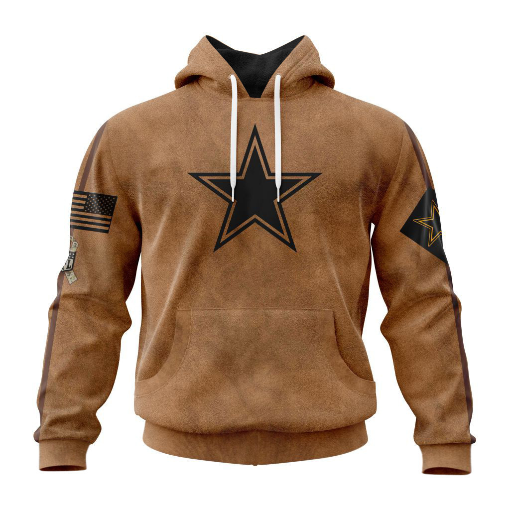 Dallas Cowboys Basic Brown NFL 3D Hoodie