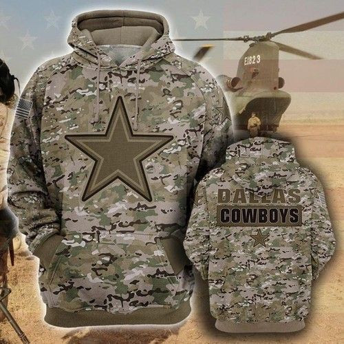Dallas Cowboys Camourflage Veteran Hoodie  Zip Hoodie