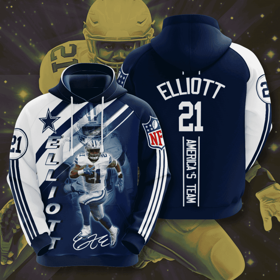 Dallas Cowboys Elliott 21 Hoodie  Zip Hoodie Version 1277