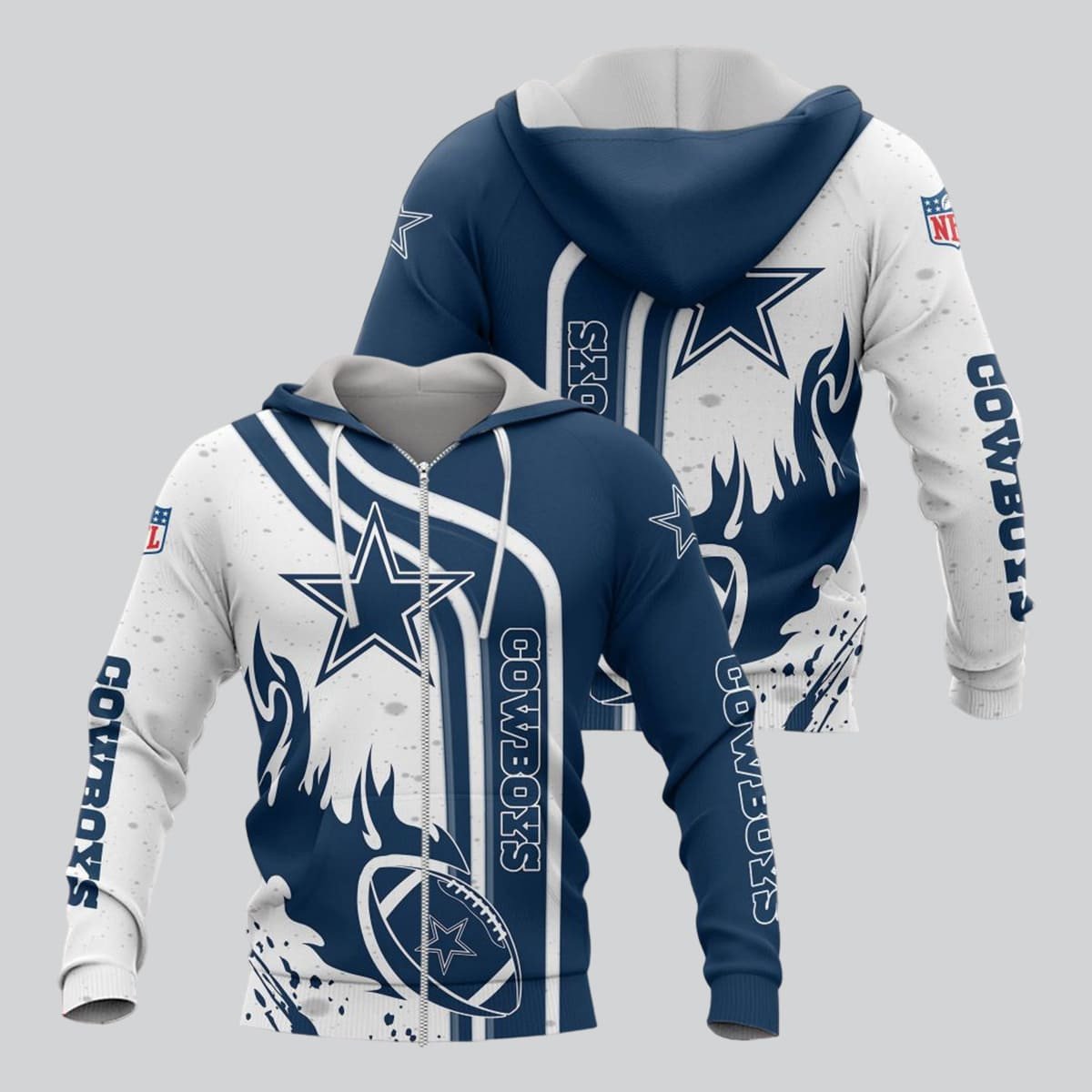 Dallas Cowboys Football Personalized 3D printed Sweatshirt Hoodie Zipped Hoodie