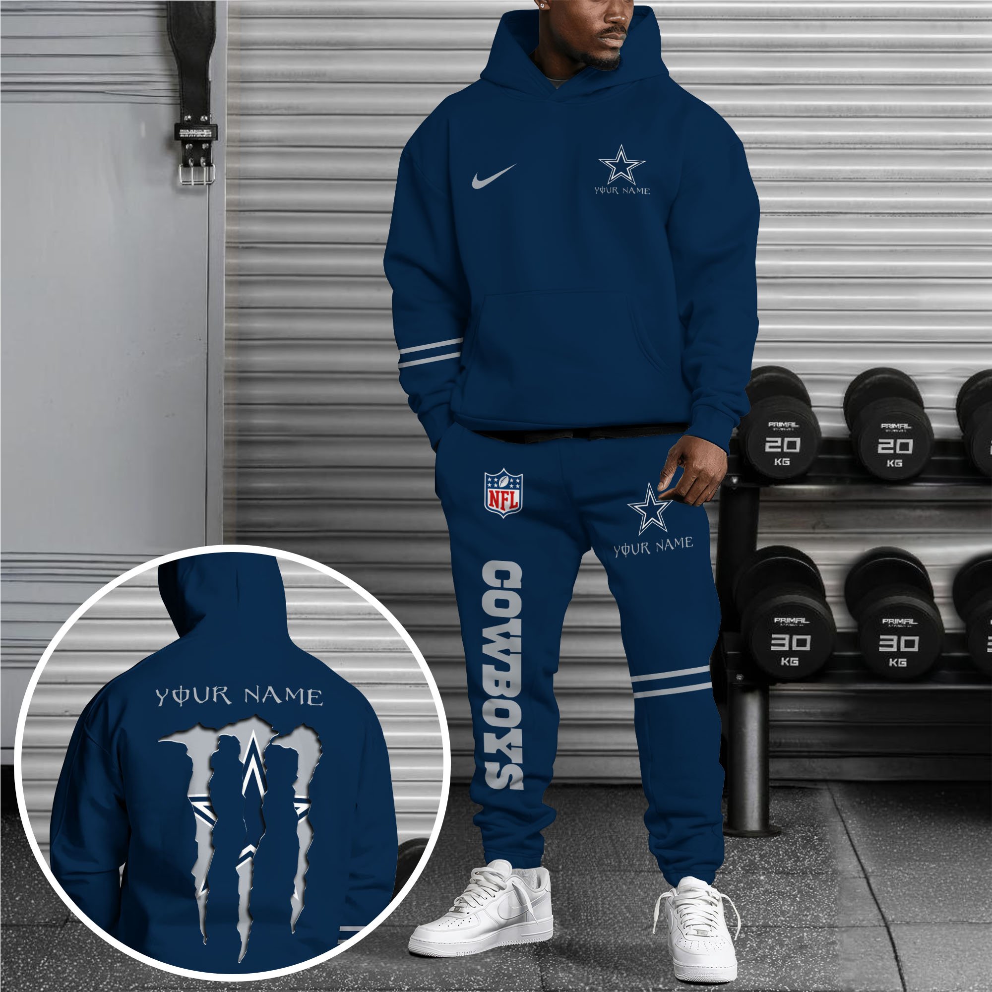 Dallas Cowboys Hoodie Sweatpants Set Custom Your name, Sport Hoodie Sweatpants Set Gift For Sport Music Fans