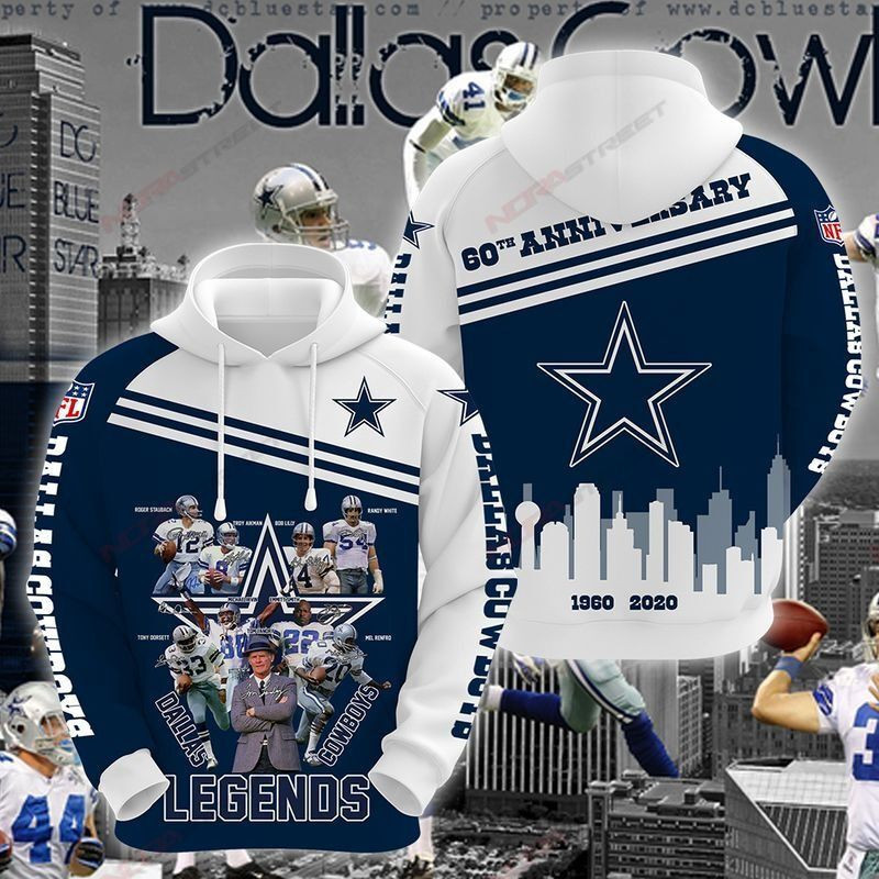 Dallas Cowboys Hoodie  Zip Hoodie Version 1973