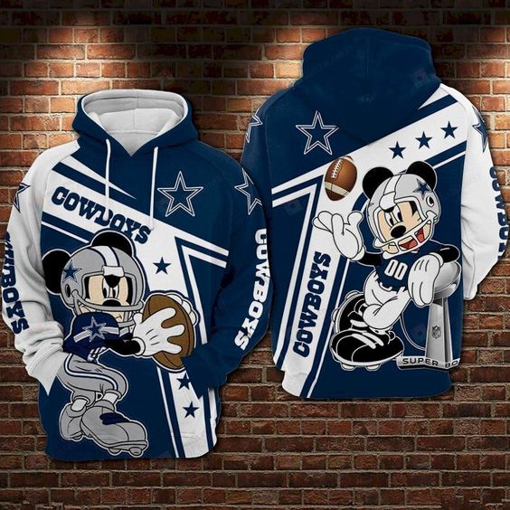 Dallas Cowboys Mickey NFL Football Team Hoodie