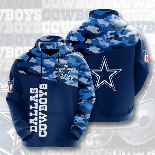 Dallas Cowboys Navy Camo NFL Football Team Hoodie